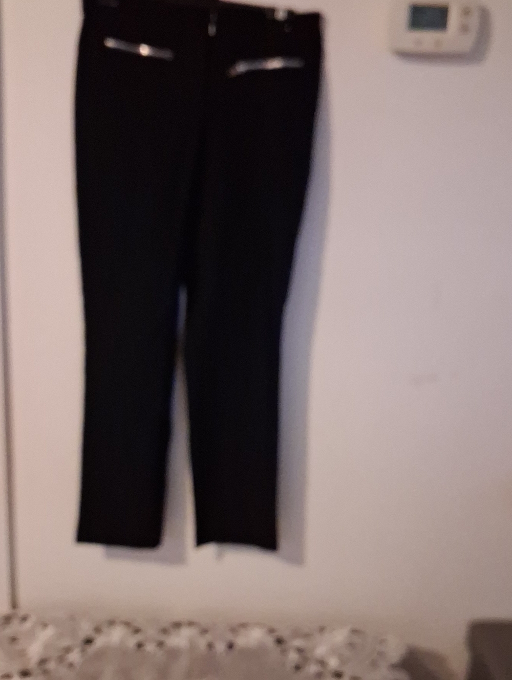 Black Skinny Ponte Pants with Zip-Trim Front
